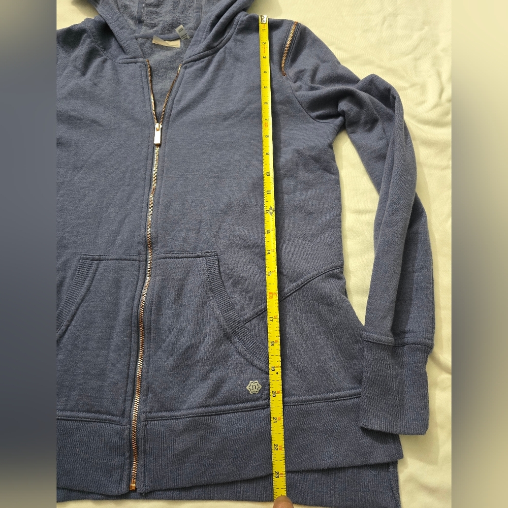 Nanette Lepore Blue Hoodie Jacket With Pockets And Rose Gold Zippers medium - Picture 3 of 10